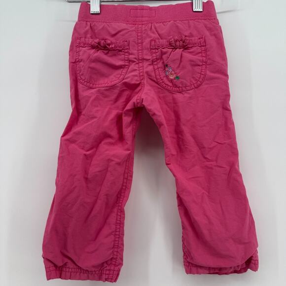 OshKosh Y2K Toddler 2T Girls Pink Cotton‎ Embroidered Heart Pants Pull On - Picture 4 of 10